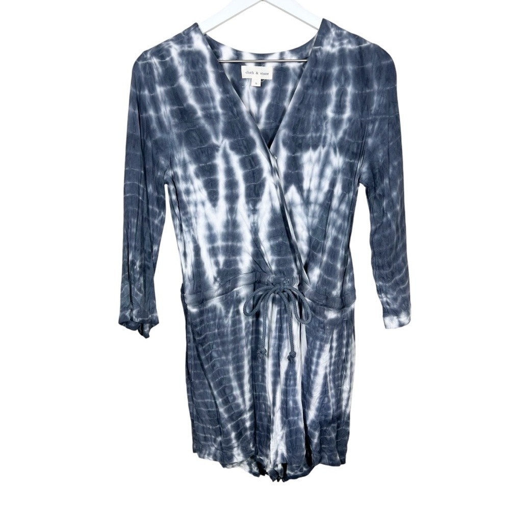 Cloth & Stone Anthropologie Womens Tie Dye Romper long Sleeve Size Small